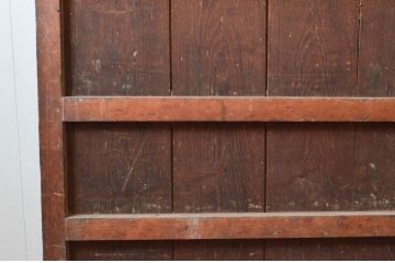 アンティーク建具　枠檜(ヒノキ)材・板部栗(クリ)材　時を経た風合いが楽しめる蔵戸1枚(玄関戸、引き戸)(R-074297)