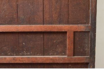 アンティーク建具　枠檜(ヒノキ)材・板部栗(クリ)材　時を経た風合いが楽しめる蔵戸1枚(玄関戸、引き戸)(R-074297)