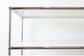 中古　USMハラー(USM Haller)　シンプルなデザインが取り入れやすい鉄製キャビネット(オープンラック、飾り棚、店舗什器)(定価約17万円)(R-074299)