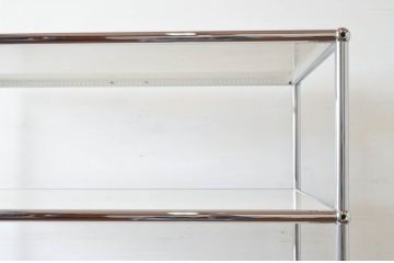 中古　USMハラー(USM Haller)　シンプルなデザインが取り入れやすい鉄製キャビネット(オープンラック、飾り棚、店舗什器)(定価約17万円)(R-074299)