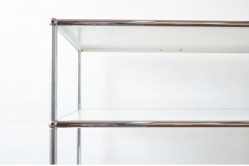 中古　USMハラー(USM Haller)　シンプルなデザインが取り入れやすい鉄製キャビネット(オープンラック、飾り棚、店舗什器)(定価約17万円)(R-074299)
