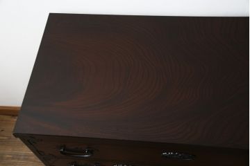 中古　欅(ケヤキ)材　和の空間づくりにおすすめな民芸箪笥(和箪笥、収納箪笥、衣装箪笥、整理箪笥、チェスト、引き出し)(R-074302)
