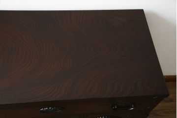 中古　欅(ケヤキ)材　和の空間づくりにおすすめな民芸箪笥(和箪笥、収納箪笥、衣装箪笥、整理箪笥、チェスト、引き出し)(R-074302)