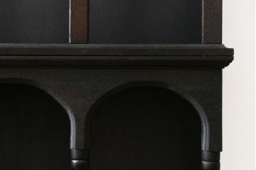 和製アンティーク　大正ロマンな雰囲気漂う壁掛け飾り棚(ウォールシェルフ、ウォールラック、壁掛け収納)(R-074305)