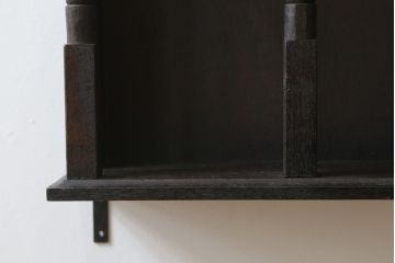 和製アンティーク　大正ロマンな雰囲気漂う壁掛け飾り棚(ウォールシェルフ、ウォールラック、壁掛け収納)(R-074305)