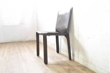 中古　Cassina(カッシーナ)　412　CAB(キャブ)　MARIO BELLINI(マリオベリーニ)　シンプルモダンな空間づくりに活躍するアームレスチェア(ダイニングチェア、椅子、イス)(定価約26万4千円)(R-074311)