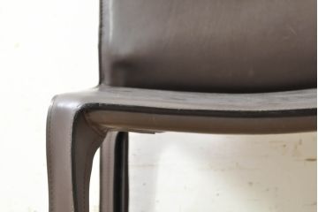 中古　Cassina(カッシーナ)　412　CAB(キャブ)　MARIO BELLINI(マリオベリーニ)　シンプルモダンな空間づくりに活躍するアームレスチェア(ダイニングチェア、椅子、イス)(定価約26万4千円)(R-074311)