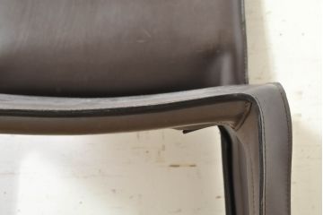 中古　Cassina(カッシーナ)　412　CAB(キャブ)　MARIO BELLINI(マリオベリーニ)　シンプルモダンな空間づくりに活躍するアームレスチェア(ダイニングチェア、椅子、イス)(定価約26万4千円)(R-074311)