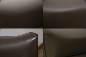 中古　Cassina(カッシーナ)　413　CAB(キャブ)　MARIO BELLINI(マリオベリーニ)　本革(レザー)　シンプルモダンな空間づくりに活躍するアームチェア2脚セット(ダイニングチェア、椅子、イス)(定価2脚で約83万6千円)(R-074312)