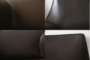 中古　Cassina(カッシーナ)　413　CAB(キャブ)　MARIO BELLINI(マリオベリーニ)　本革(レザー)　シンプルモダンな空間づくりに活躍するアームチェア2脚セット(ダイニングチェア、椅子、イス)(定価2脚で約83万6千円)(R-074313)