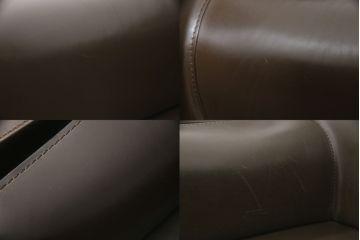 中古　Cassina(カッシーナ)　413　CAB(キャブ)　MARIO BELLINI(マリオベリーニ)　本革(レザー)　シンプルモダンな空間づくりに活躍するアームチェア2脚セット(ダイニングチェア、椅子、イス)(定価2脚で約83万6千円)(R-074313)