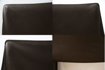 中古　Cassina(カッシーナ)　413　CAB(キャブ)　MARIO BELLINI(マリオベリーニ)　本革(レザー)　シンプルモダンな空間づくりに活躍するアームチェア2脚セット(ダイニングチェア、椅子、イス)(定価2脚で約83万6千円)(R-074316)