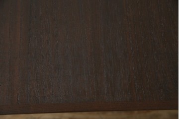 和製アンティーク　総欅(ケヤキ)材　角手銅金具　補助テーブル付きの庄内地方文机　(R-074331)