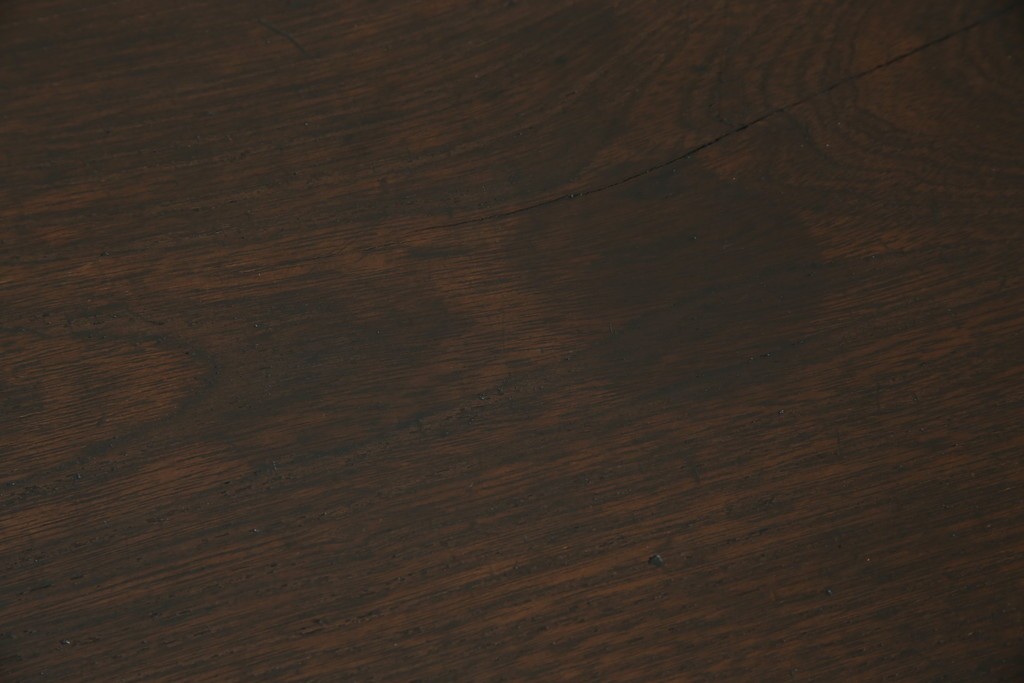 和製アンティーク　総欅(ケヤキ)材　角手銅金具　補助テーブル付きの庄内地方文机　(R-074331)