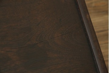 和製アンティーク　総欅(ケヤキ)材　角手銅金具　補助テーブル付きの庄内地方文机　(R-074331)