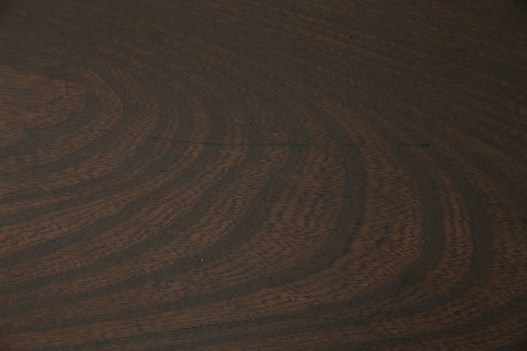 和製アンティーク　総欅(ケヤキ)材　角手銅金具　補助テーブル付きの庄内地方文机　(R-074331)