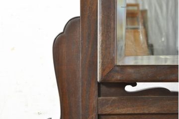 和製アンティーク　指物工芸家具　槐(エンジュ)材　落ち着きのある佇まいが魅力的な姿見(スタンドミラー、鏡台、鏡)(R-074334)