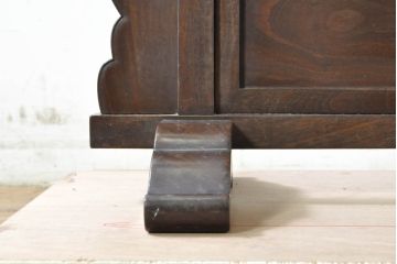 和製アンティーク　指物工芸家具　槐(エンジュ)材　落ち着きのある佇まいが魅力的な姿見(スタンドミラー、鏡台、鏡)(R-074334)