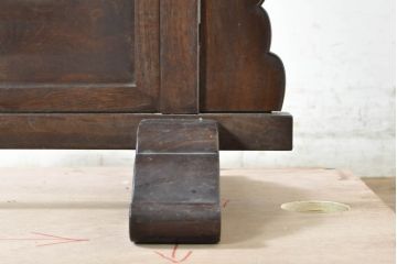 和製アンティーク　指物工芸家具　槐(エンジュ)材　落ち着きのある佇まいが魅力的な姿見(スタンドミラー、鏡台、鏡)(R-074334)
