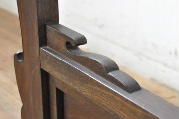 和製アンティーク　指物工芸家具　槐(エンジュ)材　落ち着きのある佇まいが魅力的な姿見(スタンドミラー、鏡台、鏡)(R-074334)