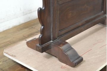 和製アンティーク　指物工芸家具　槐(エンジュ)材　落ち着きのある佇まいが魅力的な姿見(スタンドミラー、鏡台、鏡)(R-074334)