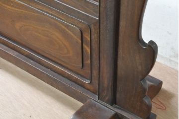 和製アンティーク　指物工芸家具　槐(エンジュ)材　落ち着きのある佇まいが魅力的な姿見(スタンドミラー、鏡台、鏡)(R-074334)