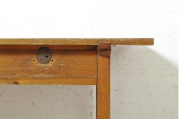 和製アンティーク　引き出し5杯　使い込まれた風合いが味わい深い横長作業台(ワークデスク、在宅用、在宅ワーク用、コンソールテーブル)(R-074335)