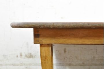 和製アンティーク　栓材　素材な風合いを楽しめる角ちゃぶ台(座卓、ローテーブル、センターテーブル、折りたたみテーブル)(R-074336)