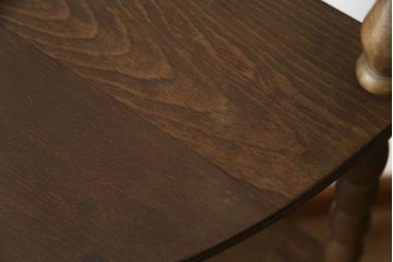 和製ビンテージ　昭和レトロ　凝ったデザインが目を惹くコーナーシェルフ(オープンシェルフ、コーナーラック、飾り棚、ヴィンテージ)(R-074337)