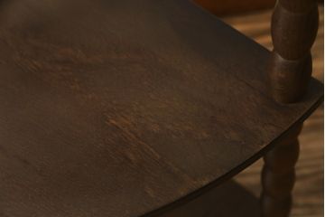 和製ビンテージ　昭和レトロ　凝ったデザインが目を惹くコーナーシェルフ(オープンシェルフ、コーナーラック、飾り棚、ヴィンテージ)(R-074337)