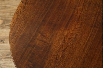 和製アンティーク　栓材　素朴な木味が魅力の丸型ちゃぶ台　(R-074339)