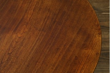 和製アンティーク　栓材　素朴な木味が魅力の丸型ちゃぶ台　(R-074339)