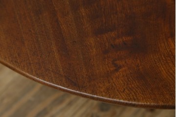 和製アンティーク　栓材　素朴な木味が魅力の丸型ちゃぶ台　(R-074339)