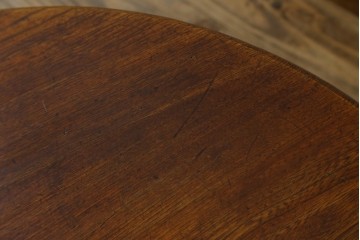 和製アンティーク　栓材　素朴な木味が魅力の丸型ちゃぶ台　(R-074339)