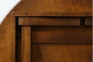 和製アンティーク　栓材　素朴な木味が魅力の丸型ちゃぶ台　(R-074339)