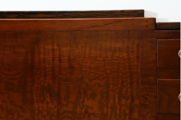 和製アンティーク　タモ材の力強い木目が映える風合い豊かな長火鉢　(R-074346)
