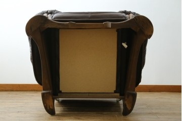 中古　オランダ製　美品　本革　伝統的ダッチカントリースタイルの重厚なレザーソファ　(R-074349)