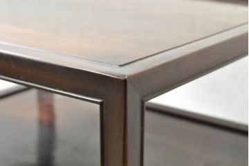 和製アンティーク　紫檀(シタン)材　漆塗りの小振りな飾り棚(収納棚、シェルフ、オープンラック)(R-074351)