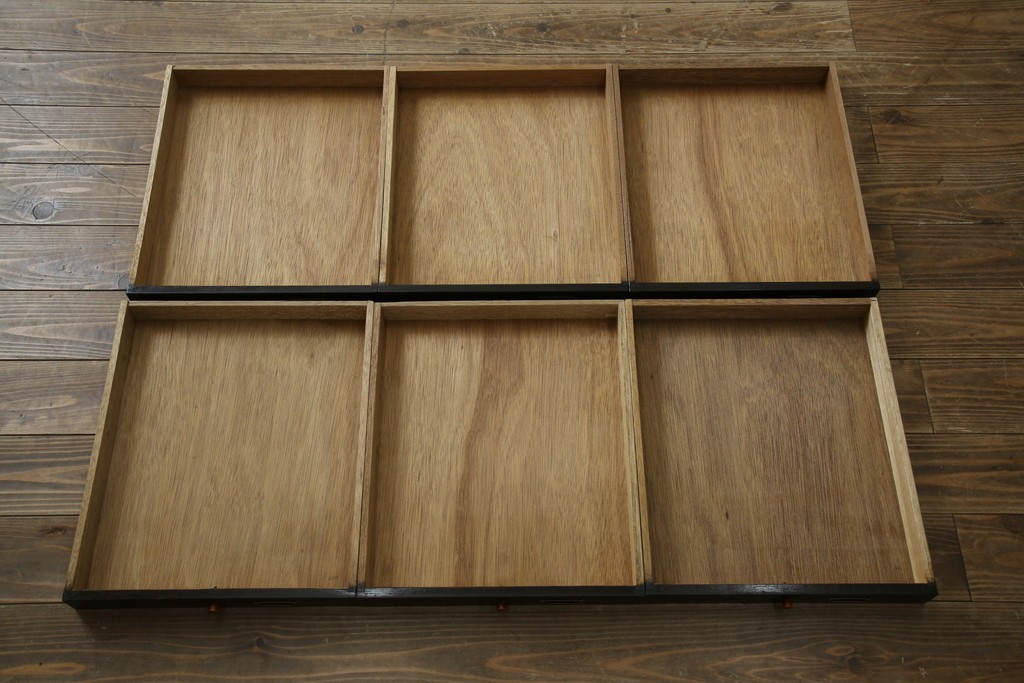 和製アンティーク　ナラ材　昔懐かしい雰囲気漂うレコードケース　(R-074352)