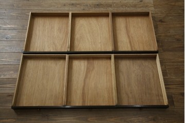 和製アンティーク　ナラ材　昔懐かしい雰囲気漂うレコードケース　(R-074352)