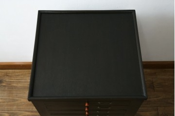 和製アンティーク　ナラ材　昔懐かしい雰囲気漂うレコードケース　(R-074352)