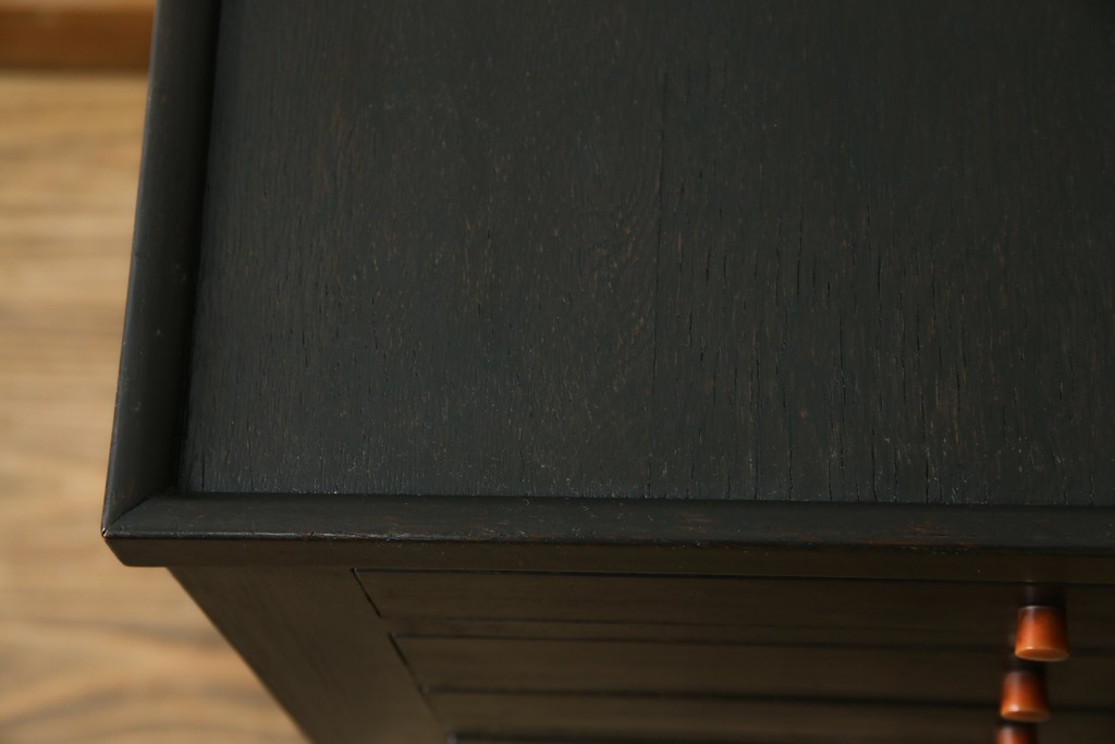 和製アンティーク　ナラ材　昔懐かしい雰囲気漂うレコードケース　(R-074352)