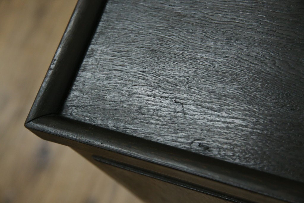 和製アンティーク　ナラ材　昔懐かしい雰囲気漂うレコードケース　(R-074352)