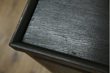 和製アンティーク　ナラ材　昔懐かしい雰囲気漂うレコードケース　(R-074352)