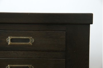 和製アンティーク　ナラ材　昔懐かしい雰囲気漂うレコードケース　(R-074352)