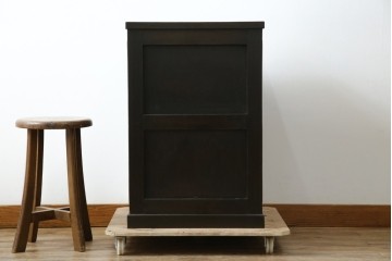 和製アンティーク　ナラ材　昔懐かしい雰囲気漂うレコードケース　(R-074352)