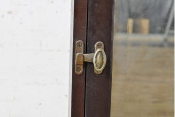 イギリスアンティーク　マホガニー材　ミラー付きで便利!! スペースを有効活用できるウォールキャビネット(壁掛け収納棚、戸棚、吊り棚、鏡、英国)(R-074354)