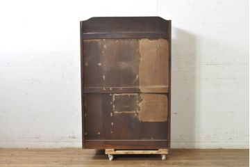 和製アンティーク　栓材　木目の美しさが目を惹くブックケース(本箱、収納棚、戸棚、キャビネット、本棚)(R-074355)