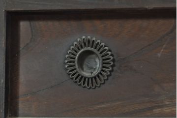 和製アンティーク　四尺　透かしが魅力的な水屋箪笥サイドボード(サイドキャビネット、茶棚、茶箪笥、収納棚、戸棚、食器棚、店舗什器)(R-074357)