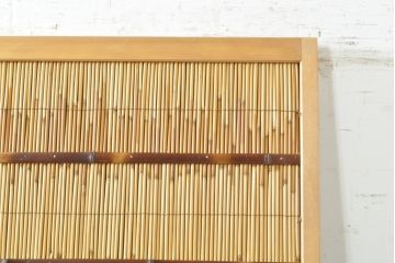 ビンテージ建具　情緒あふれる和の空間づくりにおすすめの夏戸2枚セット(引き戸、簾戸、簀戸、葭戸、夏障子、御簾戸、葦戸、ヴィンテージ)(R-074360)